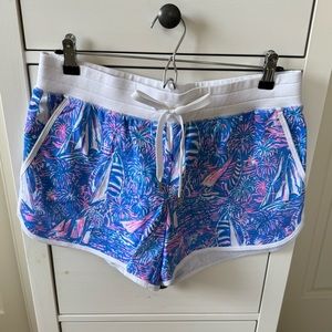 NWT Lilly Pulitzer Trysta Knit Short in Boca Blue Its a Sailabration. Sz. M.